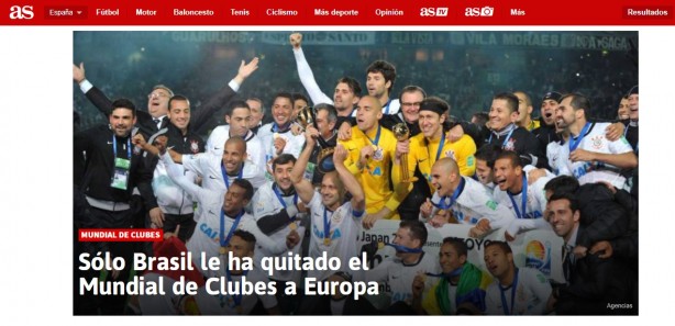 Título mundial do Corinthians de 2012 é destaque em jornal espanhol