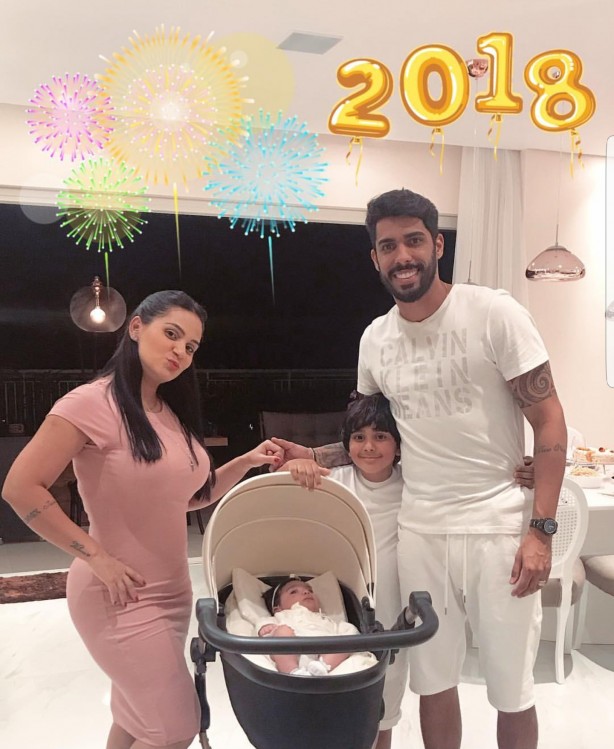 Vilson e a família passaram a virada com Cássio
