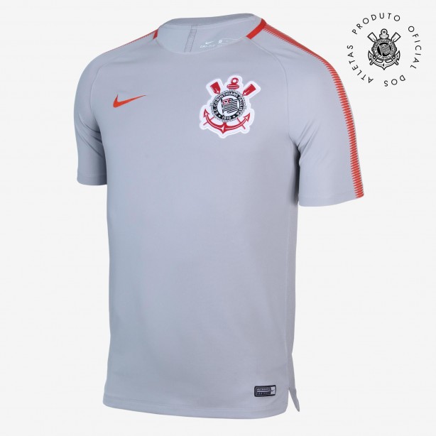 Camisa cinza exclusiva com detalhes em laranja exclusiva para treinamentos
