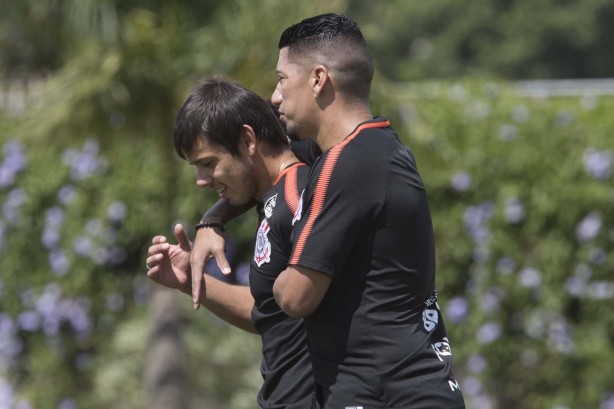 Ralf e Romero no treino de hoje no CT