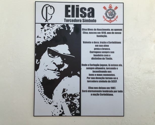 Placa que faz parte do Memorial de Dona Elisa no Parque So Jorge