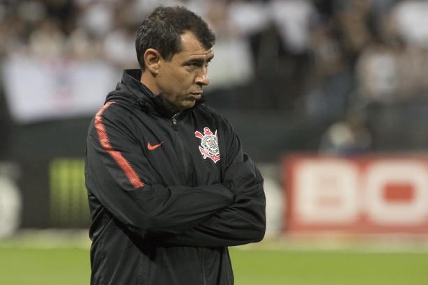 Fábio Carille no jogo contra o Mirassol na Arena Corinthians