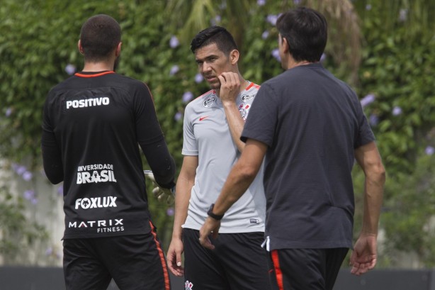 Balbuena no treino do Corinthians