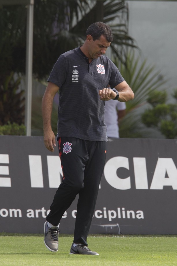 Fábio Carille treinou a equipe antes do jogo contra o Bragantino