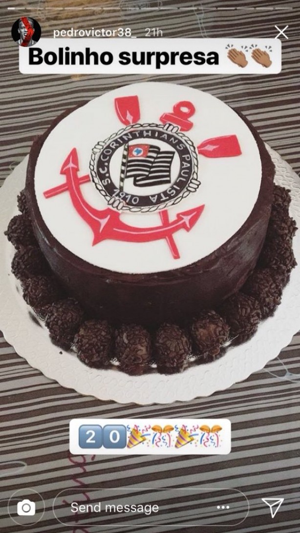 Pedrinho ganhou festa temática do Corinthians na última sexta-feira