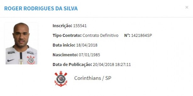 Roger aparece no BID e fica apto a estrear pelo Corinthians