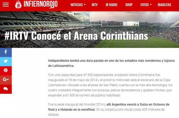 Site de torcedores do Independiente