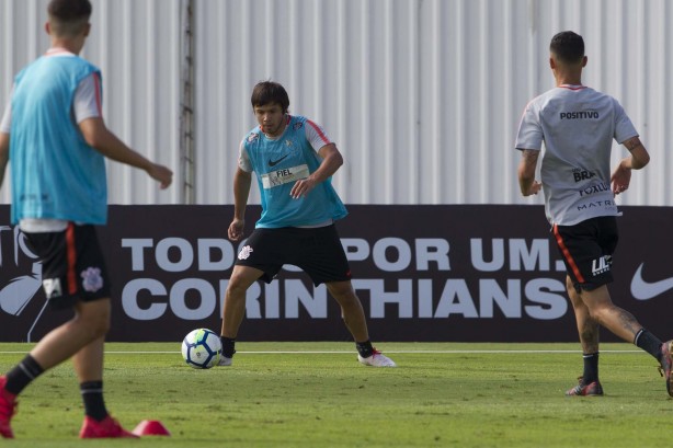 O atacante Angel Romero no treino de hoje no CT Joaquim Grava