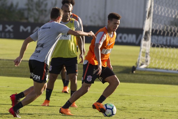 Marquinhos Gabriel no treino desta quarta-feira; O último antes da equipe enfrentar o Vitória
