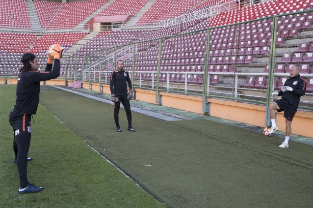 Treino de goleiros no estádio Metropolitano de Lara, na Venezuela