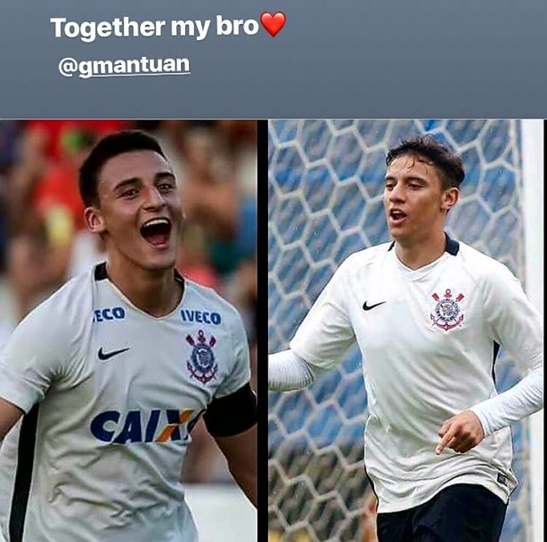 Gustavo Mantuan, irmão do lateral, joga no sub-20 do Corinthians