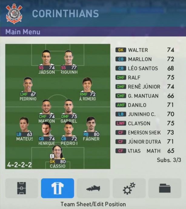 Escalação do Corinthians não conta com Balbuena e Sidcley