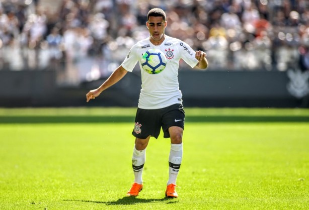 O volante Gabriel durante partida amistosa contra o Grêmio, na Arena Corinthians