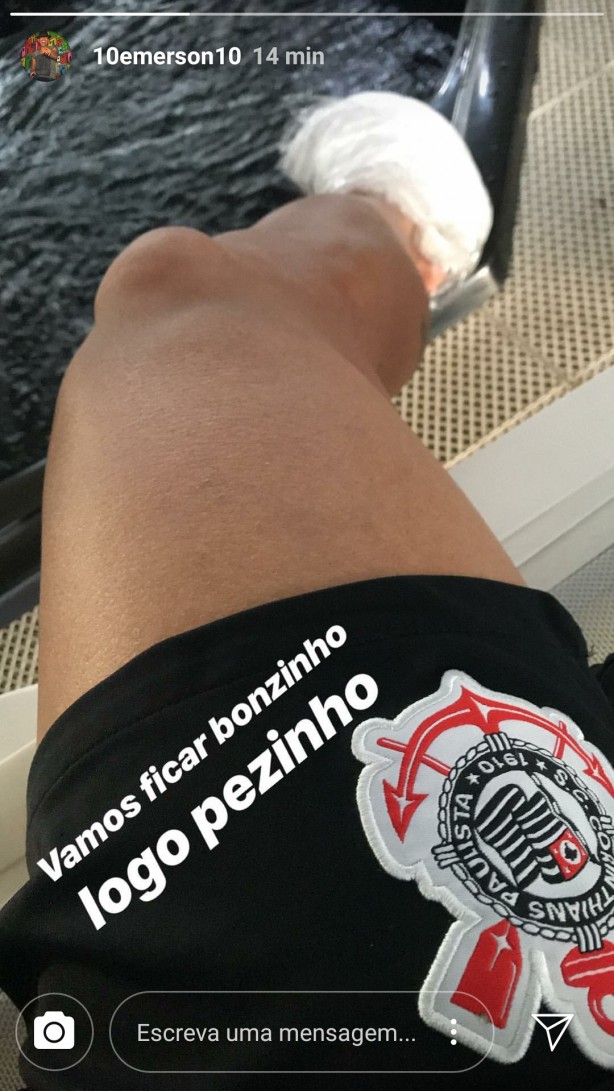 Ausente em treino, Sheik exibe pé machucado na web e fica fora de amistoso na Arena