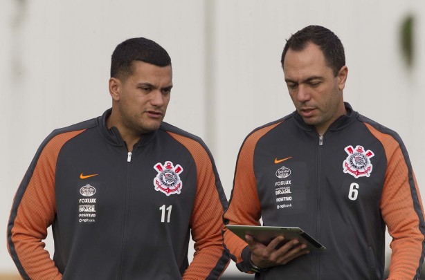 Antonio Fedato e Flávio Grava no treino de hoje no CT