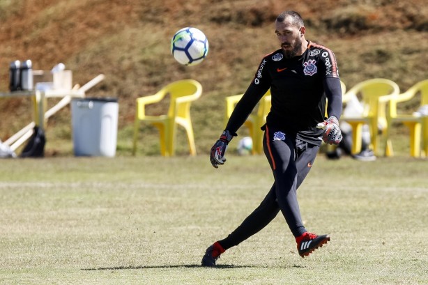 Walter no treino desta manhã no CT do Brasiliense