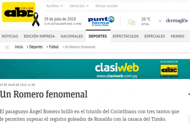 ABC Color, principal jornal do Paraguai, enalteceu Romero