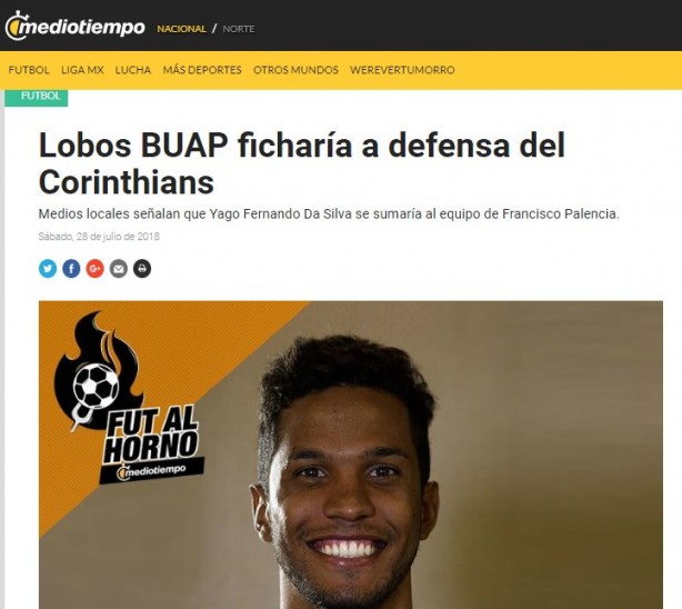 Yago, ao contrrio do informado acima, no defender clube mexicano