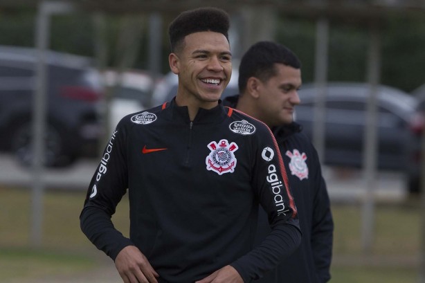 Marquinhos Gabriel durante treino do Corinthians; O último antes do duelo com a Chapecoense
