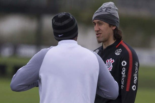 Cássio durante treinamento desta tarde no CT; Foco no Atlético-PR