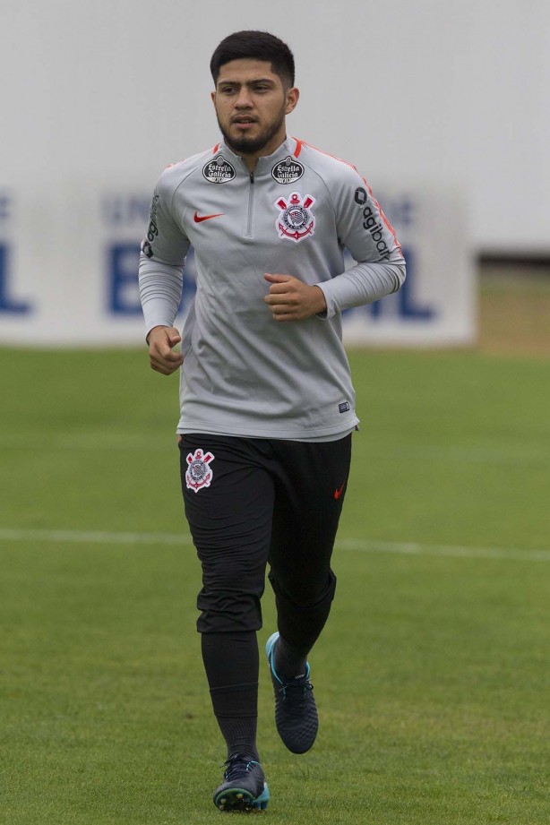 Sergio Díaz no treinamento desta tarde no CT Joaquim Grava
