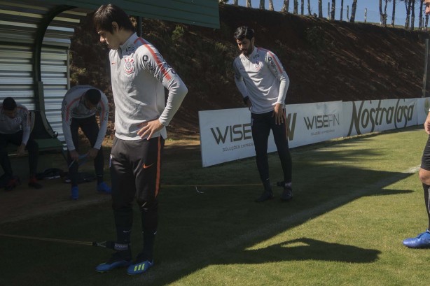 Romero e Vilson no treinamento que aconteceu em Chapecó, nesta segunda-feira