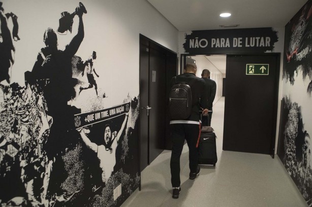 Vestiário antes do jogo contra o Grêmio, na Arena Corinthians