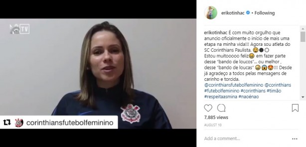 Érika, novo reforço do Corinthians