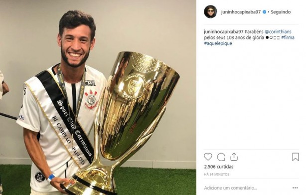 Capixaba postou mensagem de parabéns para o Corinthians