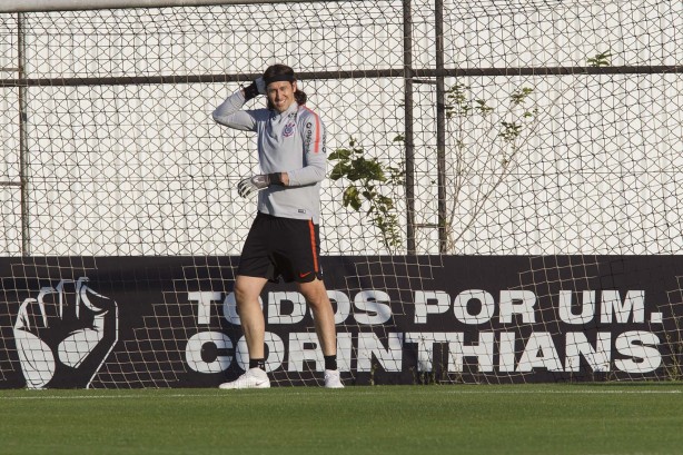 Cássio se preparando para duelo contra o Atlético-MG