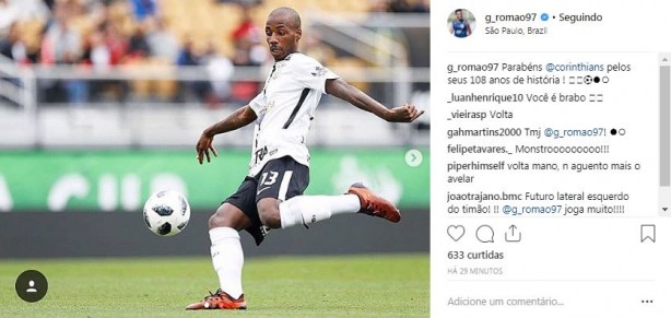 Guilherme Romo deu parabns ao Corinthians