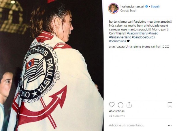 Hortncia, ex-jogadora de basquete, tambm postou sua mensagem