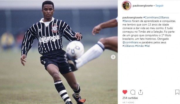 Paulo Sérgio publicou mensagem de parabéns para o Corinthians