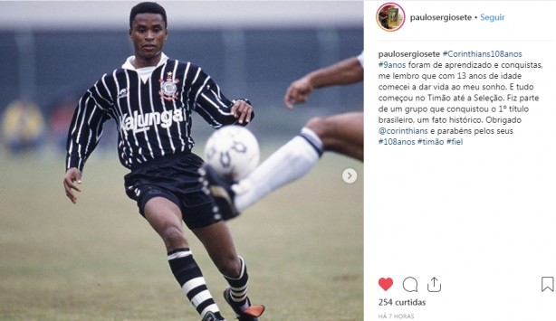 Paulo Srgio publicou mensagem de parabns para o Corinthians