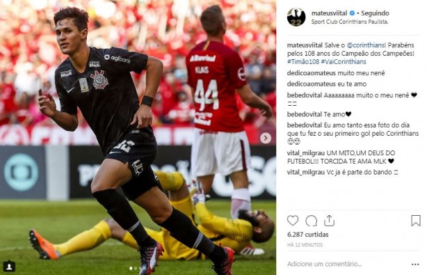 Vital postou mensagem de parabéns ao Corinthians