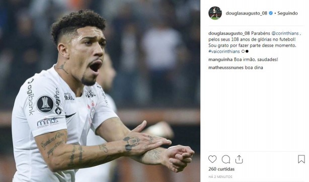 Volante Douglas parabenizou o Timo no Instagram