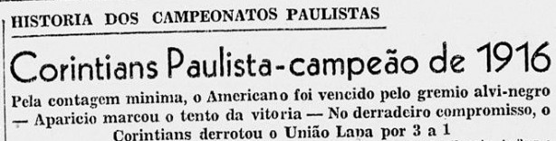 Jornal União Lapa Corinthians