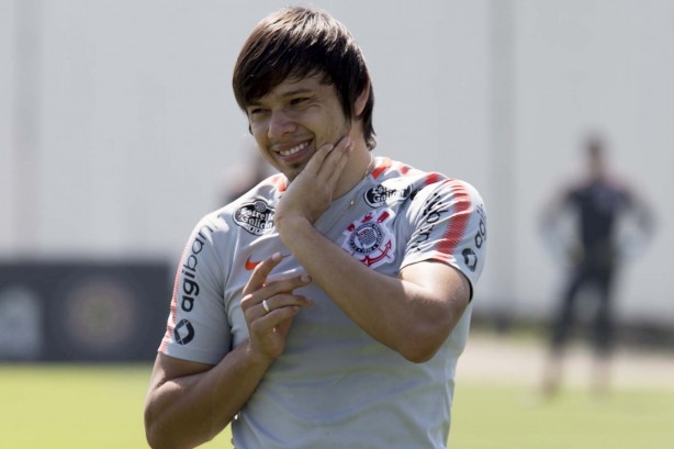Romero no treino desta terça-feira no CT