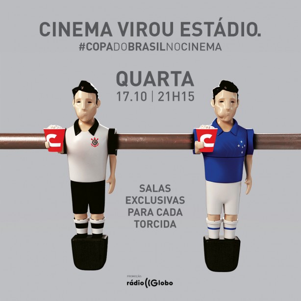 Corinthians e Cruzeiro será exibido nos cinemas da Rede Cinemark