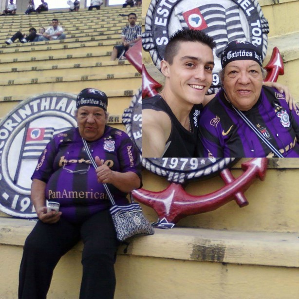 Luciano e Dona Ana: parceiros de arquibancada em jogos do Timão