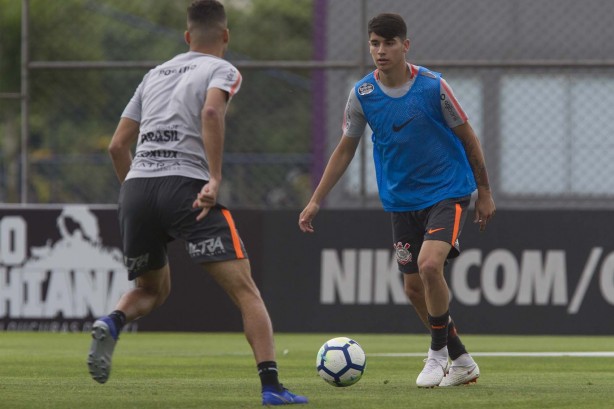 Jogadores em atividade no treino desta quarta-feira antes de enfrentar o Botafogo