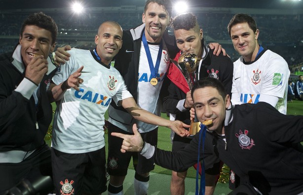 Paulinho, Sheik, Paulo André, Guerrero, Martínez e Chicão, todos campeões do mundo