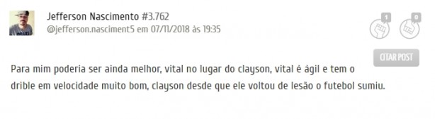 Comentrio sobre escalao