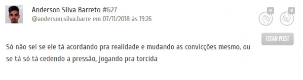 Comentário sobre escalação