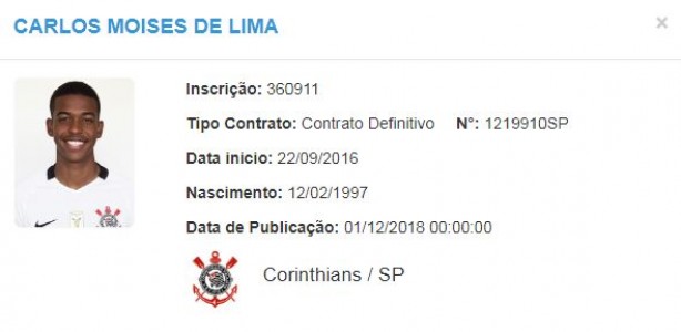 Carlinhos está entre os primeiros devolvidos ao Timão