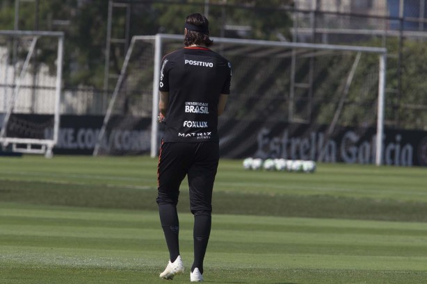 Goleiro Cássio no penúltimo treino antes de enfrentar o Grêmio, pelo Campeonato Brasileiro