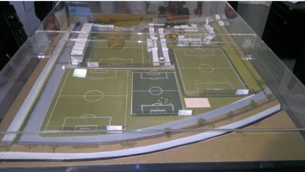 Maquete do novo CT da Base do Corinthians, que est atrasado alguns anos