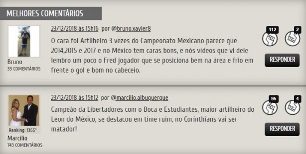 Comentários de torcedores sobre a negociação com Mauro Boselli