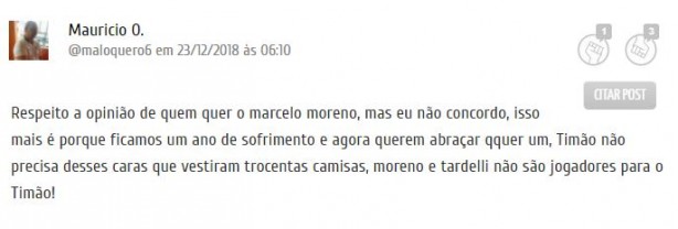 Torcedor falou justamente dessa carência alvinegra
