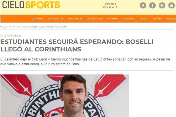 Estudiantes seguir esperando: Boselli chegou ao Corinthians